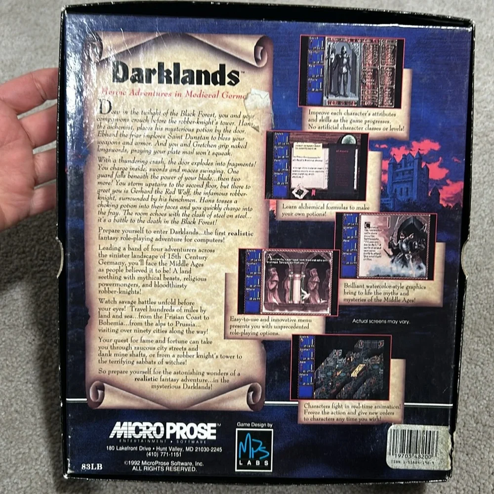 Vintage Darklands hard disk computer game